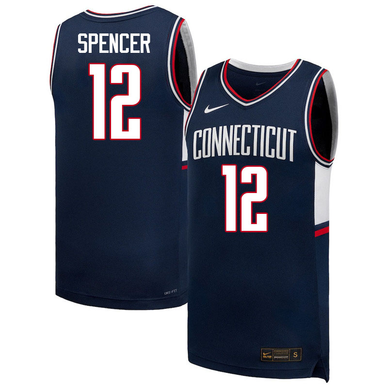 Uconn Huskies #12 Cam Spencer College Basketball Jerseys,Uniforms-Retro Navy